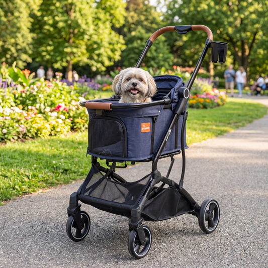 Dog stroller for senior dogs: when it really helps